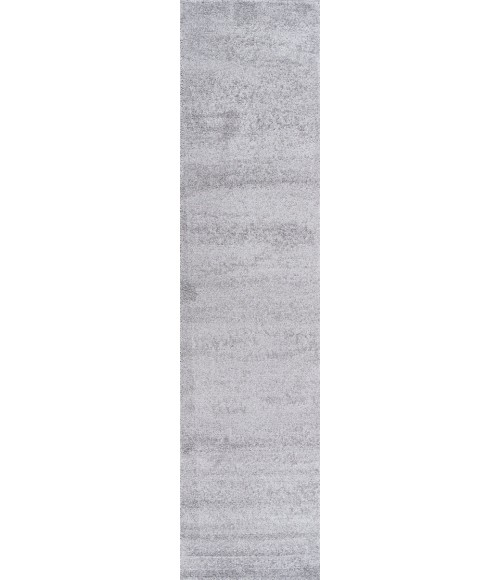SUPERSOFT Area Rug Haze Solid Low-Pile Light Gray 2 ft. x 10 ft. Runner Rug