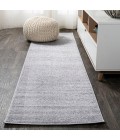 SUPERSOFT Area Rug Haze Solid Low-Pile Light Gray 2 ft. x 10 ft. Runner Rug