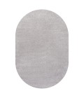 SUPERSOFT Area Rug Haze Solid Low-Pile Light Gray 6 ft. x 9 ft. Oval Area Rug