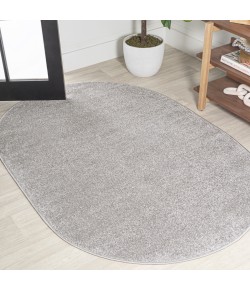 Jonathany Supersoft SEU100K Light Gray Area Rug 3 ft. X 5 ft. Oval