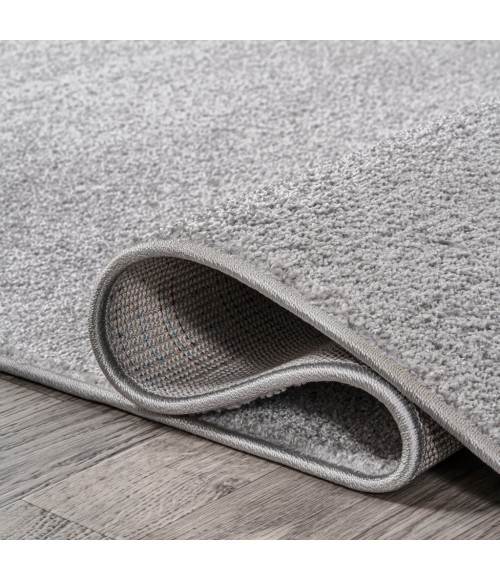 SUPERSOFT Area Rug Haze Solid Low-Pile Light Gray 6' Round Area Rug
