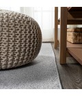 SUPERSOFT Area Rug Haze Solid Low-Pile Light Gray 6' Round Area Rug