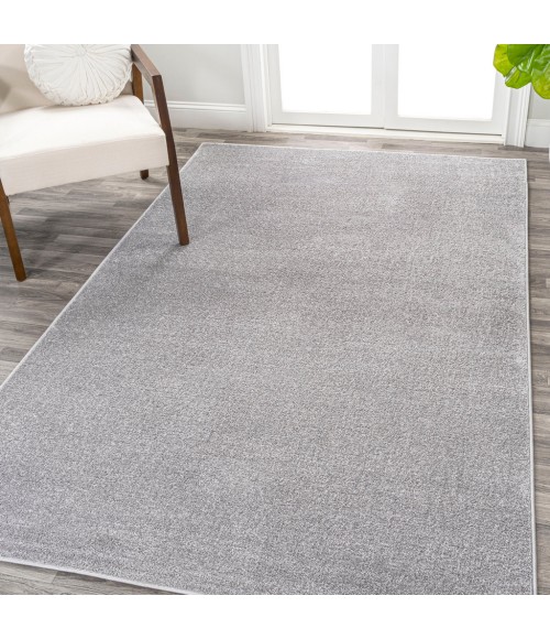 SUPERSOFT Area Rug Haze Solid Low-Pile Light Gray 4 ft. x 6 ft. Area Rug