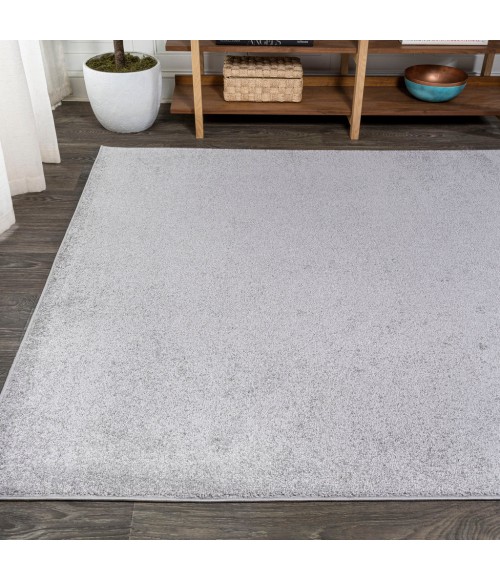 SUPERSOFT Area Rug Haze Solid Low-Pile Light Gray 4 ft. x 6 ft. Area Rug