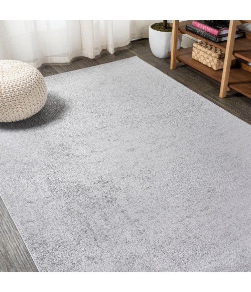 SUPERSOFT Area Rug Haze Solid Low-Pile Light Gray 4 ft. x 6 ft. Area Rug