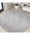 SUPERSOFT Area Rug Haze Solid Low-Pile Light Gray 6' Round Area Rug