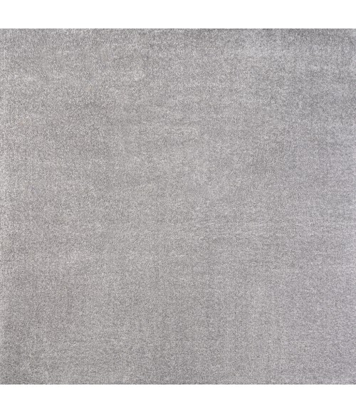 SUPERSOFT Area Rug Haze Solid Low-Pile Light Gray 7' Square Area Rug