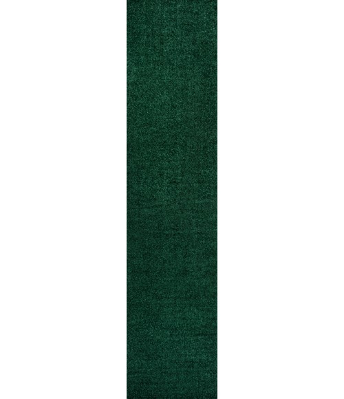 SUPERSOFT Area Rug Haze Solid Low-Pile Emerald 2 ft. x 14 ft. Runner Rug