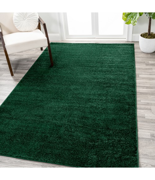 SUPERSOFT Area Rug Haze Solid Low-Pile Emerald 9 ft. x 12 ft. Area Rug