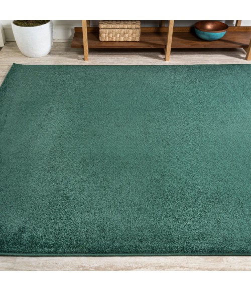 SUPERSOFT Area Rug Haze Solid Low-Pile Emerald 9 ft. x 12 ft. Area Rug