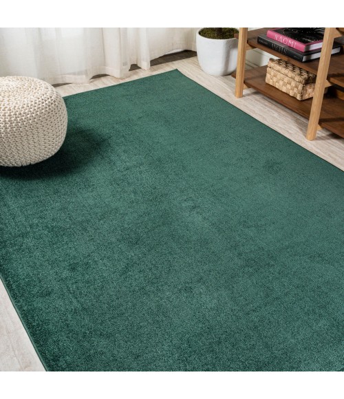 SUPERSOFT Area Rug Haze Solid Low-Pile Emerald 9 ft. x 12 ft. Area Rug