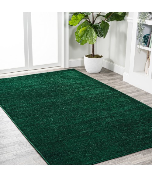 SUPERSOFT Area Rug Haze Solid Low-Pile Emerald 9 ft. x 12 ft. Area Rug