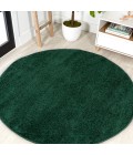 SUPERSOFT Area Rug Haze Solid Low-Pile Emerald 8' Round Area Rug