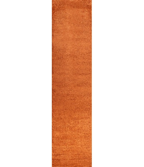SUPERSOFT Area Rug Haze Solid Low-Pile Orange 2 ft. x 10 ft. Runner Rug