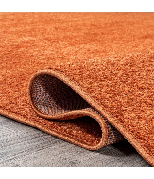 SUPERSOFT Area Rug Haze Solid Low-Pile Orange 6 ft. x 9 ft. Area Rug