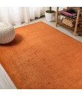 SUPERSOFT Area Rug Haze Solid Low-Pile Orange 5 ft. x 8 ft. Area Rug