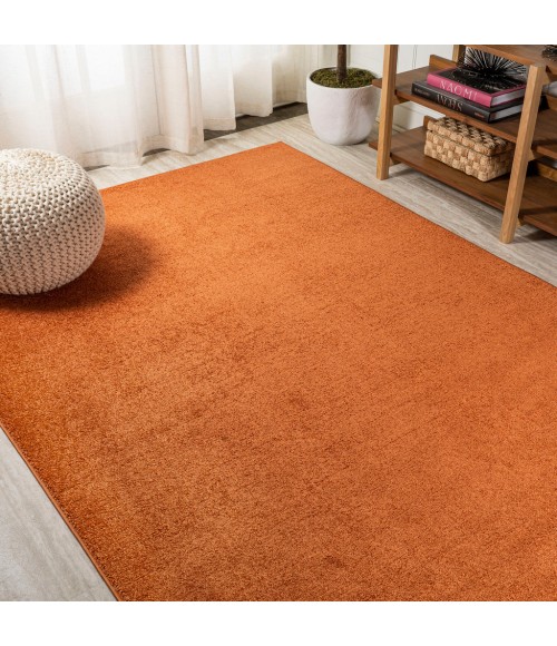 SUPERSOFT Area Rug Haze Solid Low-Pile Orange 5 ft. x 8 ft. Area Rug