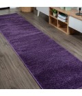 Haze Solid Low-Pile Purple 2 ft. x 14 ft. Runner Rug