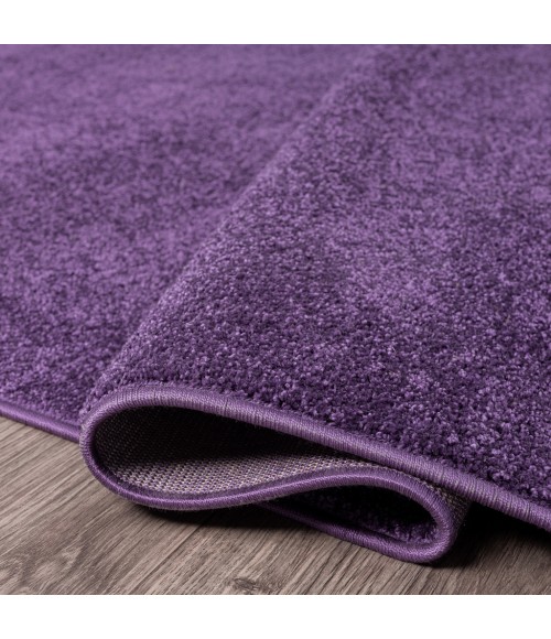 SUPERSOFT Area Rug Haze Solid Low-Pile Purple 5 ft. x 8 ft. Oval Area Rug