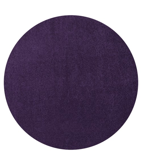 Haze Solid Low-Pile Purple 6' Round Area Rug