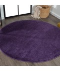 Haze Solid Low-Pile Purple 6' Round Area Rug