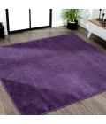 Haze Solid Low-Pile Purple 5' Square Area Rug