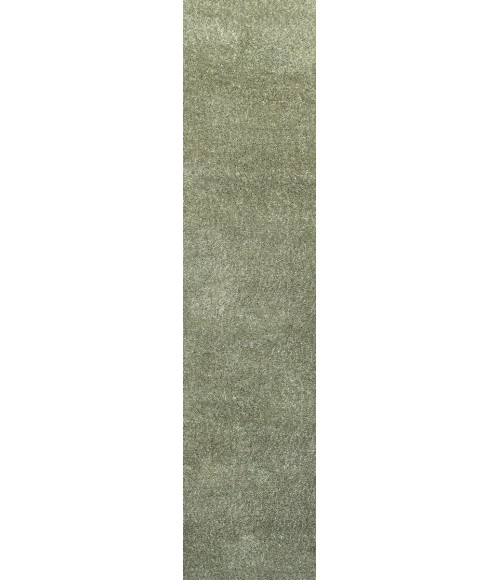 SUPERSOFT Area Rug Haze Solid Low-Pile Green 2 ft. x 10 ft. Runner Rug