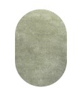 SUPERSOFT Area Rug Haze Solid Low-Pile Green 6 ft. x 9 ft. Oval Area Rug