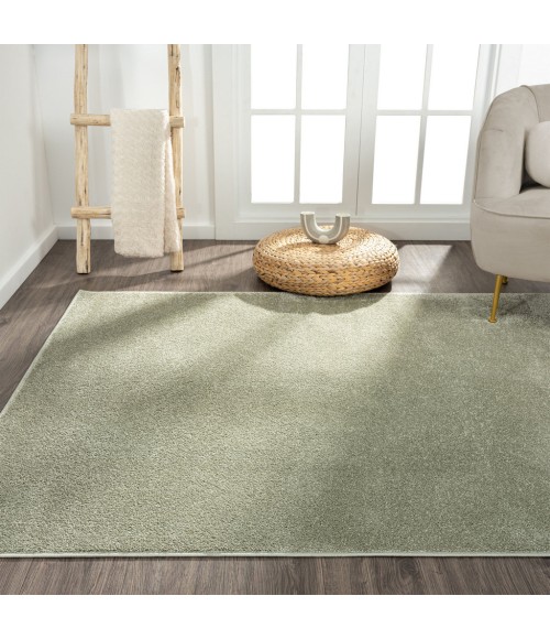 SUPERSOFT Area Rug Haze Solid Low-Pile Green 8 ft. x 10 ft. Area Rug