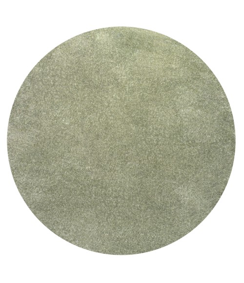 SUPERSOFT Area Rug Haze Solid Low-Pile Green 6' Round Area Rug