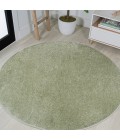 SUPERSOFT Area Rug Haze Solid Low-Pile Green 6' Round Area Rug