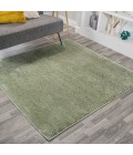 SUPERSOFT Area Rug Haze Solid Low-Pile Green 9' Square Area Rug