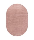 SUPERSOFT Area Rug Haze Solid Low-Pile Pink 5 ft. x 8 ft. Oval Area Rug