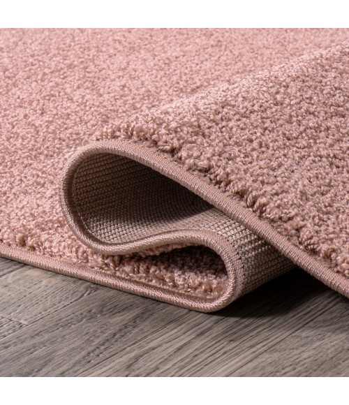 SUPERSOFT Area Rug Haze Solid Low-Pile Pink 7' Square Area Rug