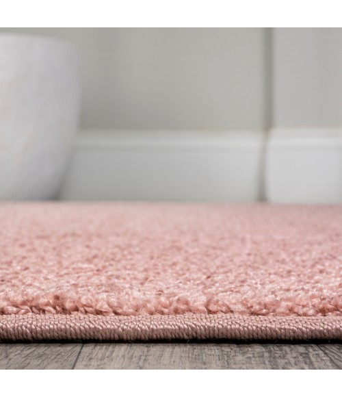SUPERSOFT Area Rug Haze Solid Low-Pile Pink 7' Square Area Rug