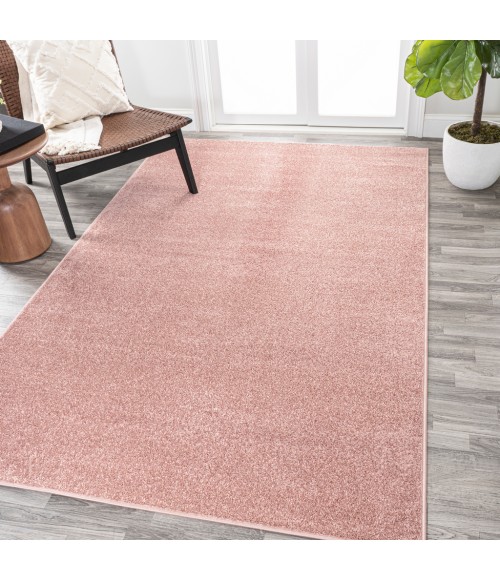 SUPERSOFT Area Rug Haze Solid Low-Pile Pink 8 ft. x 10 ft. Area Rug
