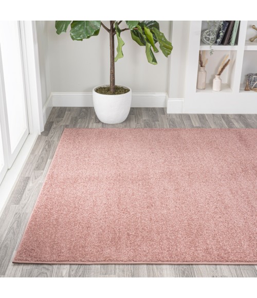 SUPERSOFT Area Rug Haze Solid Low-Pile Pink 8 ft. x 10 ft. Area Rug
