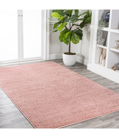 SUPERSOFT Area Rug Haze Solid Low-Pile Pink 8 ft. x 10 ft. Area Rug