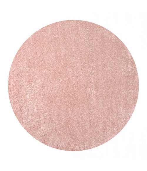 SUPERSOFT Area Rug Haze Solid Low-Pile Pink 5' Round Area Rug