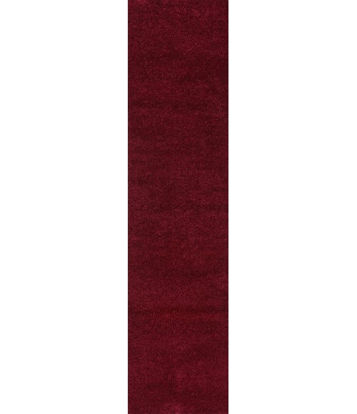 Haze Solid Low-Pile Dark Red 2 ft. x 16 ft. Runner Rug