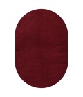 Haze Solid Low-Pile Dark Red 6 ft. x 9 ft. Oval Area Rug
