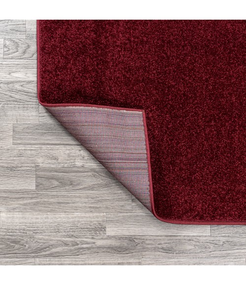 Haze Solid Low-Pile Dark Red 6' Square Area Rug