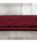 Haze Solid Low-Pile Dark Red 6' Square Area Rug