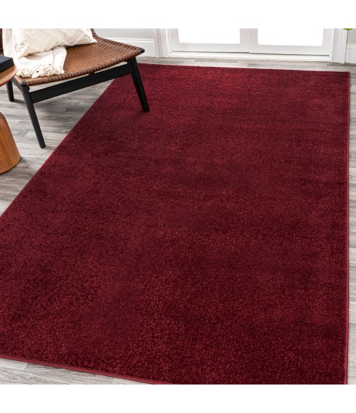 Haze Solid Low-Pile Dark Red 8 ft. x 10 ft. Area Rug