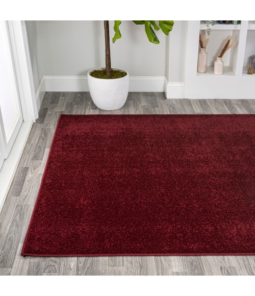 Haze Solid Low-Pile Dark Red 8 ft. x 10 ft. Area Rug