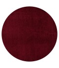 SUPERSOFT Area Rug Haze Solid Low-Pile Dark Red 8' Round Area Rug