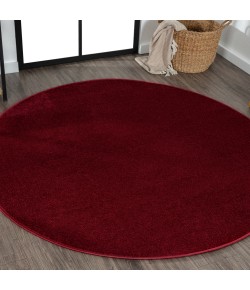 Jonathany Supersoft SEU100Q Dark Red Area Rug 6 ft. 2 in. X 6 ft. 2 in. Round