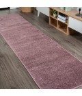 SUPERSOFT Area Rug Haze Solid Low-Pile Light Purple 2 ft. x 10 ft. Runner Rug