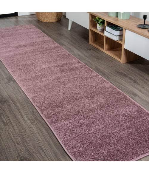SUPERSOFT Area Rug Haze Solid Low-Pile Light Purple 2 ft. x 10 ft. Runner Rug