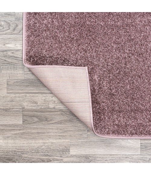 SUPERSOFT Area Rug Haze Solid Low-Pile Light Purple 8' Round Area Rug